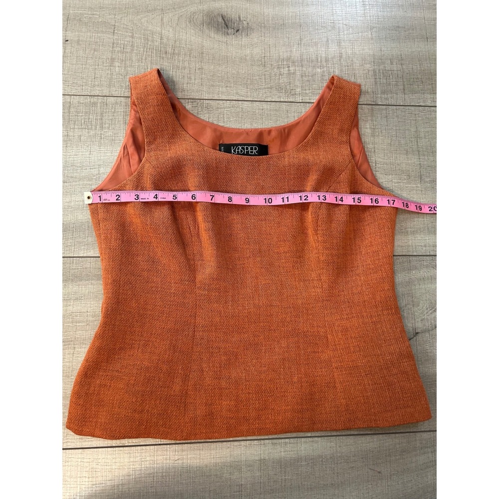Kasper Petite Burnt Orange Textured Sleeveless Shell Blouse Top Size 4P - Picture 5 of 5